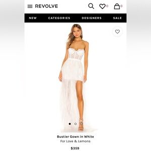 White Bachelorette Bridal Dress - REVOLVE Bustier Gown by For Love & Lemons